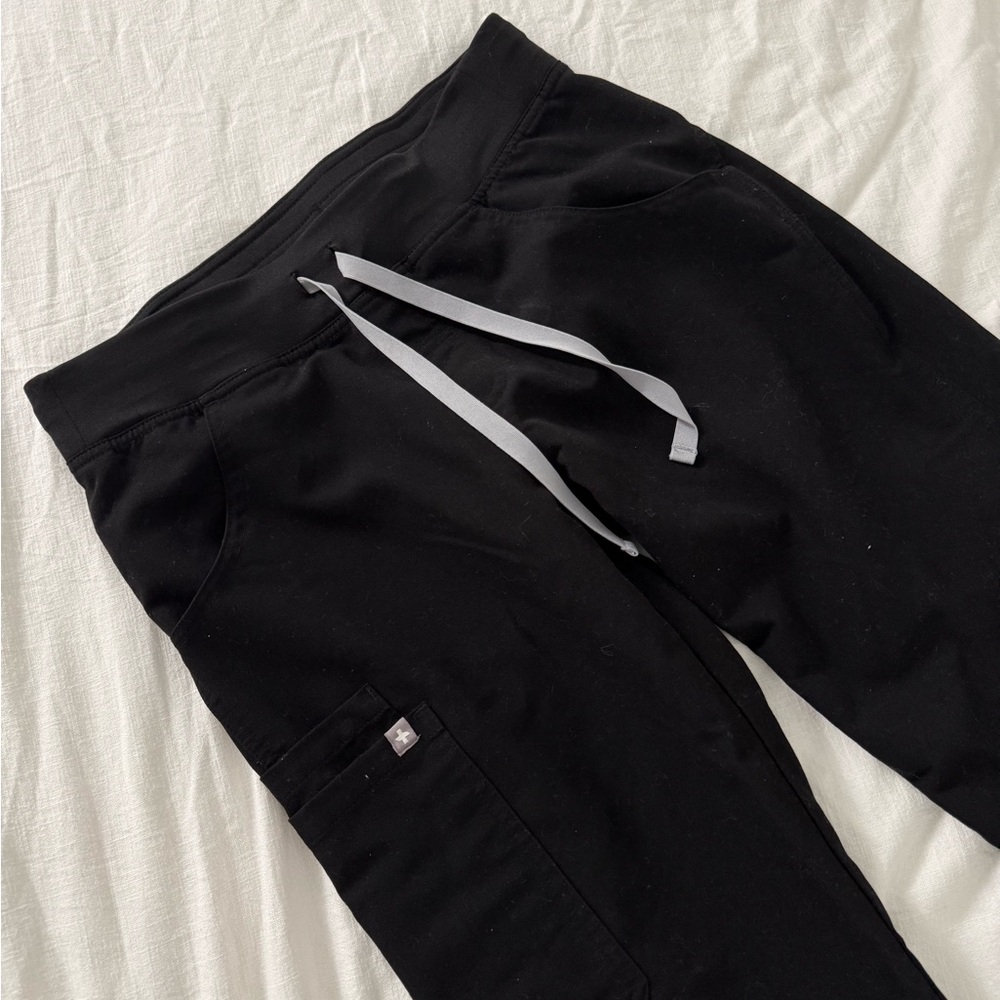 Figs Black Drawstring Jogger Pants